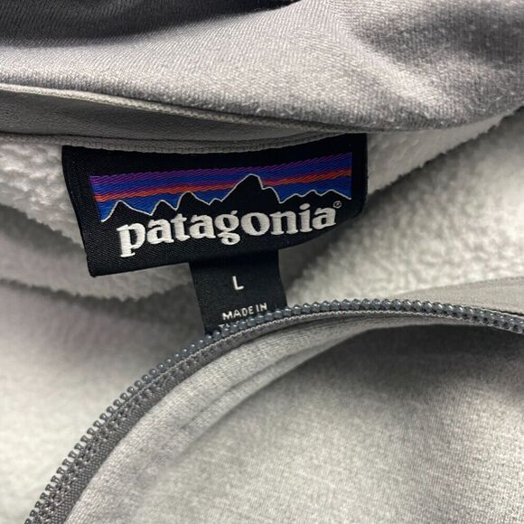 Patagonia Jacket Womens Large Gray Hooded Outdoor Zip Fleece Hiking - Picture 5 of 12